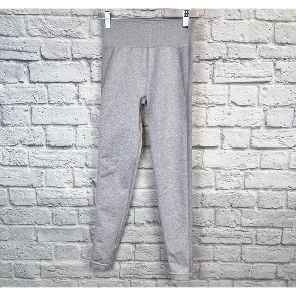Gymshark Women Light Gray Flex High Waist Compression Leggings Spellout Sz Small - Picture 2 of 15